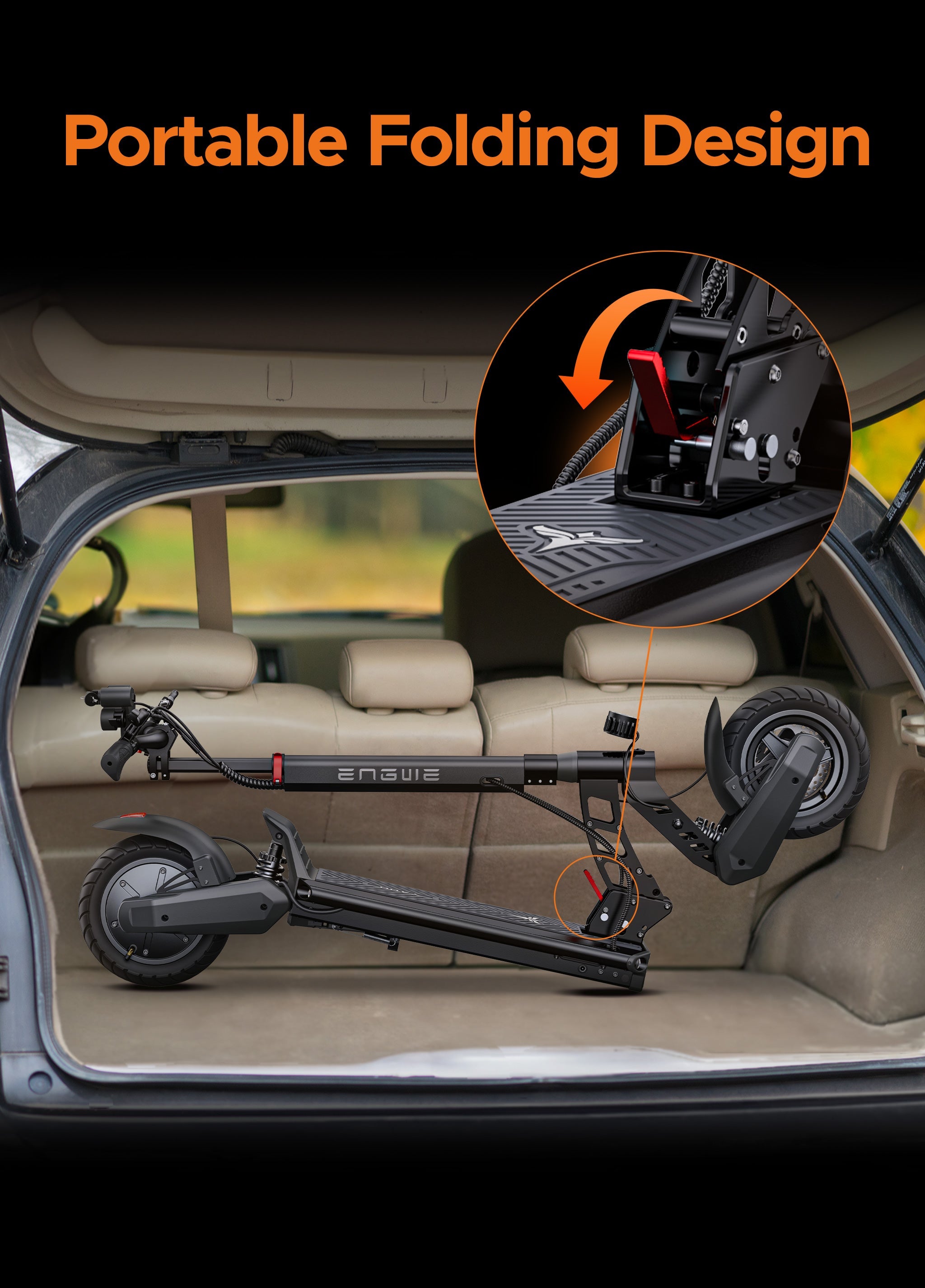 ENGWE Y400 Foldable Electric Scooter – 48V 10.4Ah, 40 km Range, 10″ Fat Tires