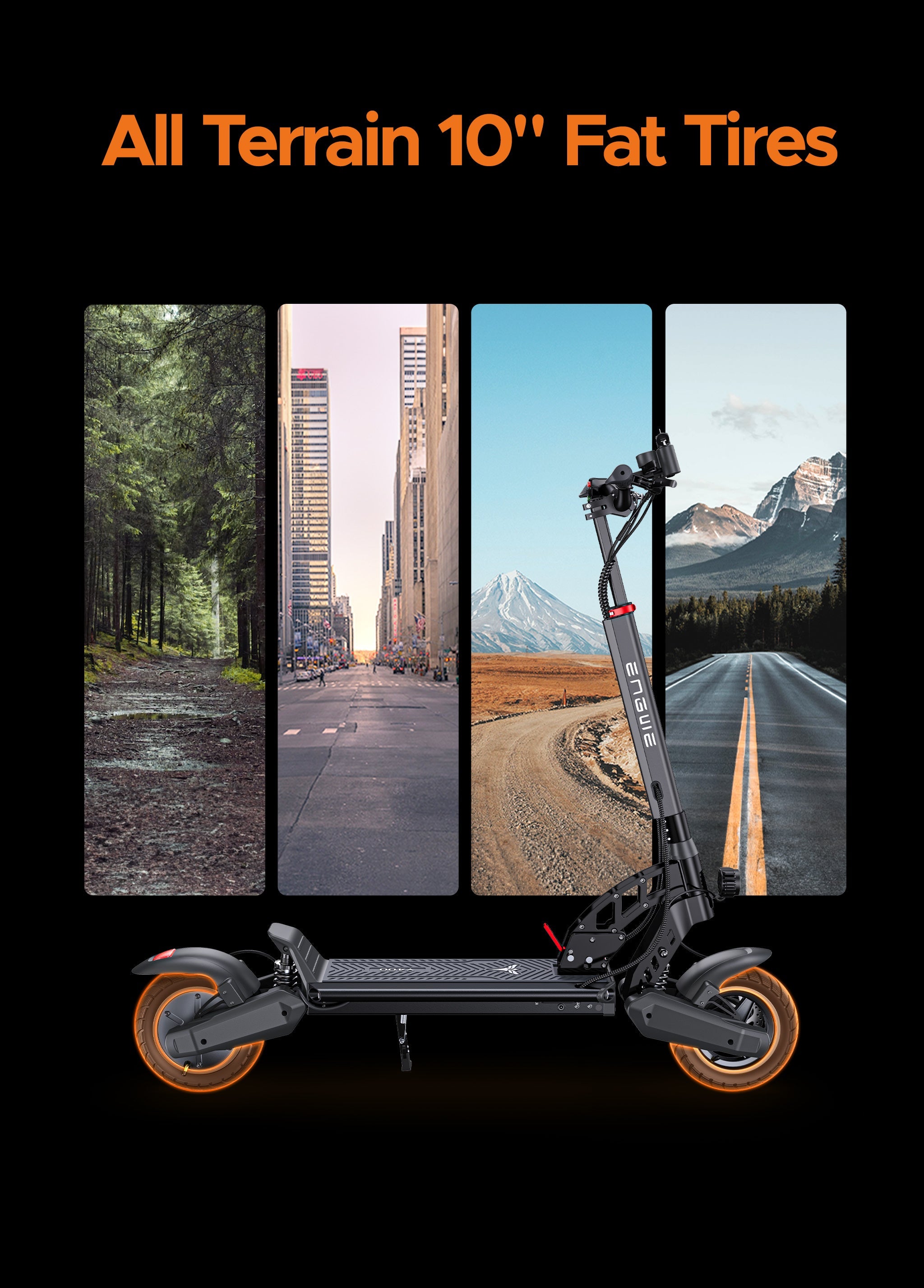 ENGWE Y400 Foldable Electric Scooter – 48V 10.4Ah, 40 km Range, 10″ Fat Tires